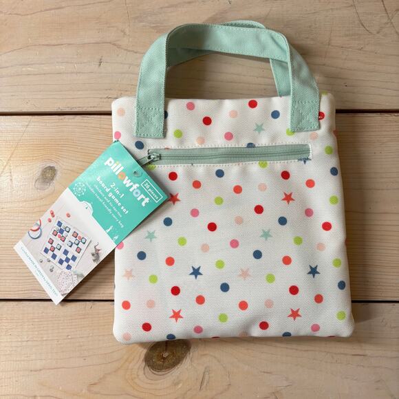 Pillowfort NWT 2-in-1 Board Game Set Checkers Tic-Tac-Toe 26 Piece - Picture 1 of 3